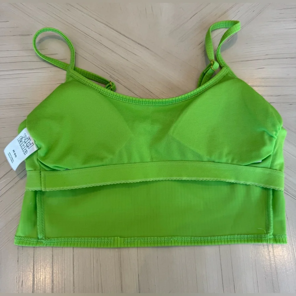 Wild Fable Ribbed Longline Bikini Top Bright Green XS 0-2